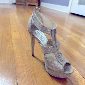 Michael kors silver shimmer platform heel